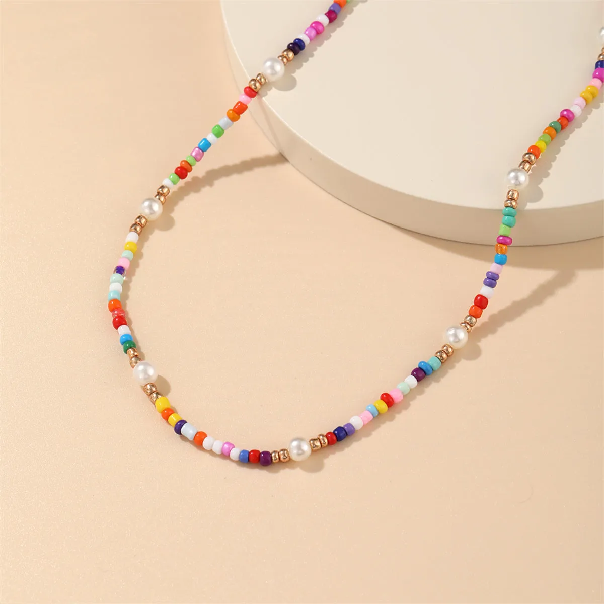 Pink & Purple Howlite Pearl Beaded Necklace