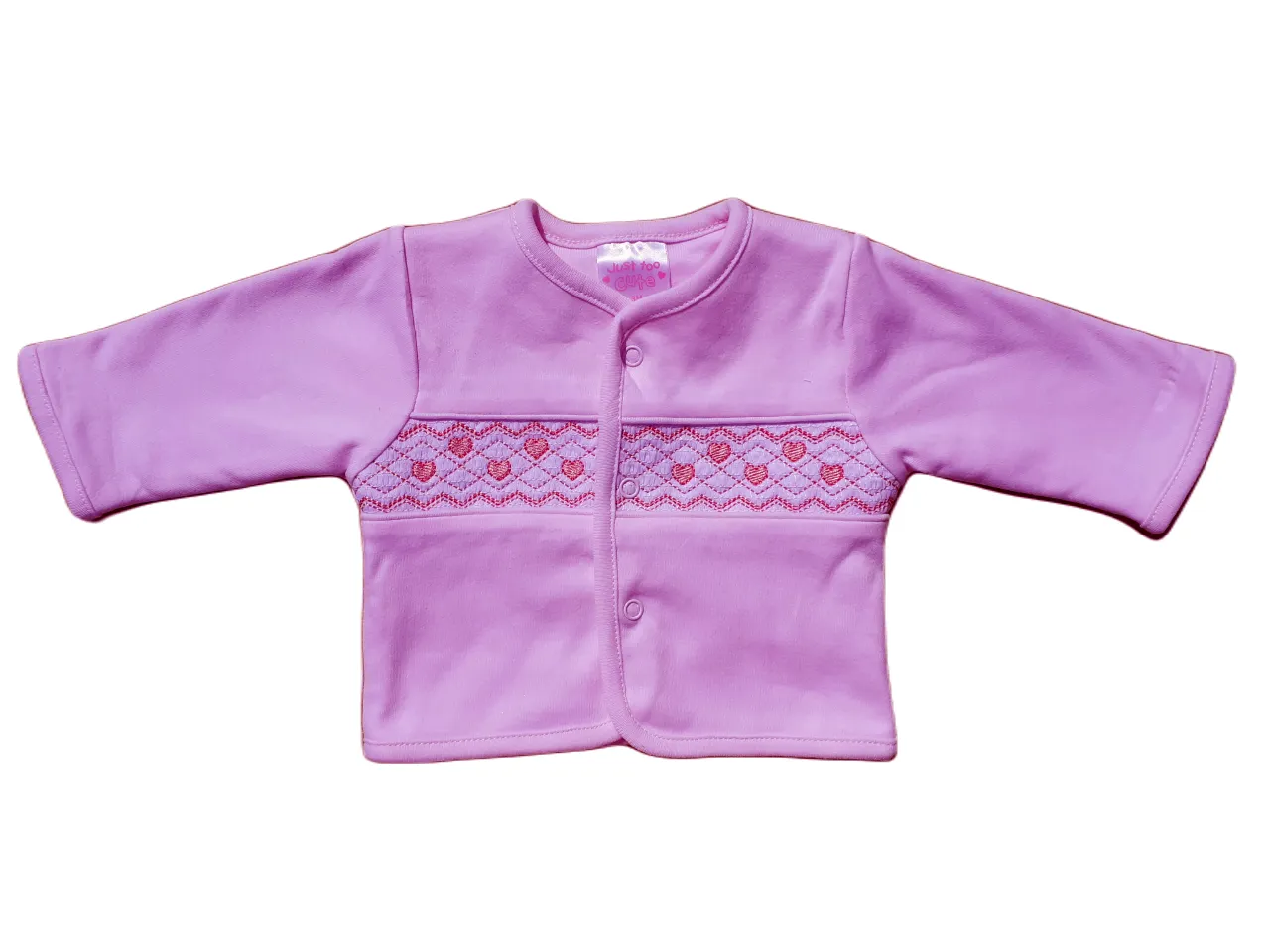 Pink Hearts Babygrow & smocked jacket set