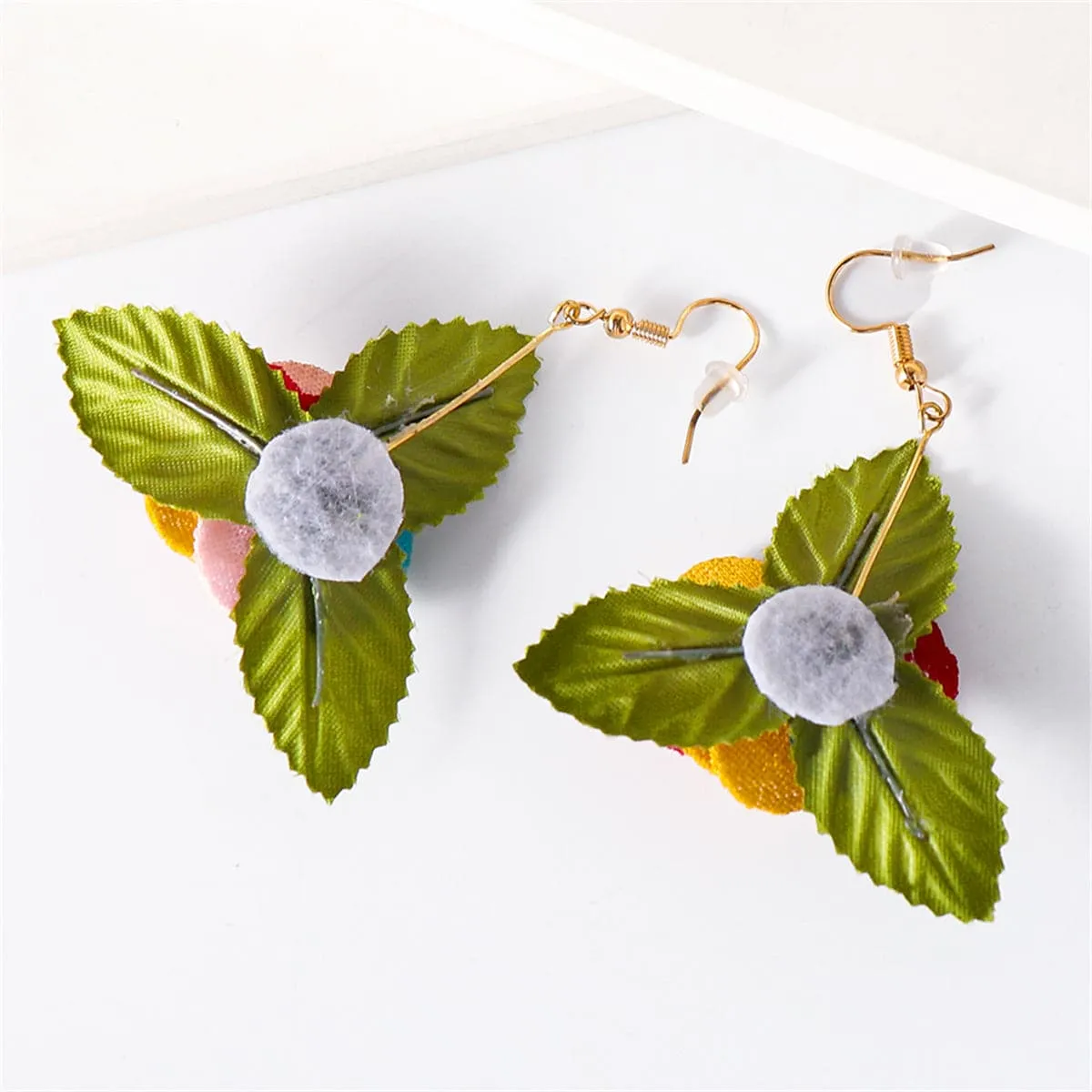 Pink Lace & 18K Gold-Plated Flower Drop Earrings