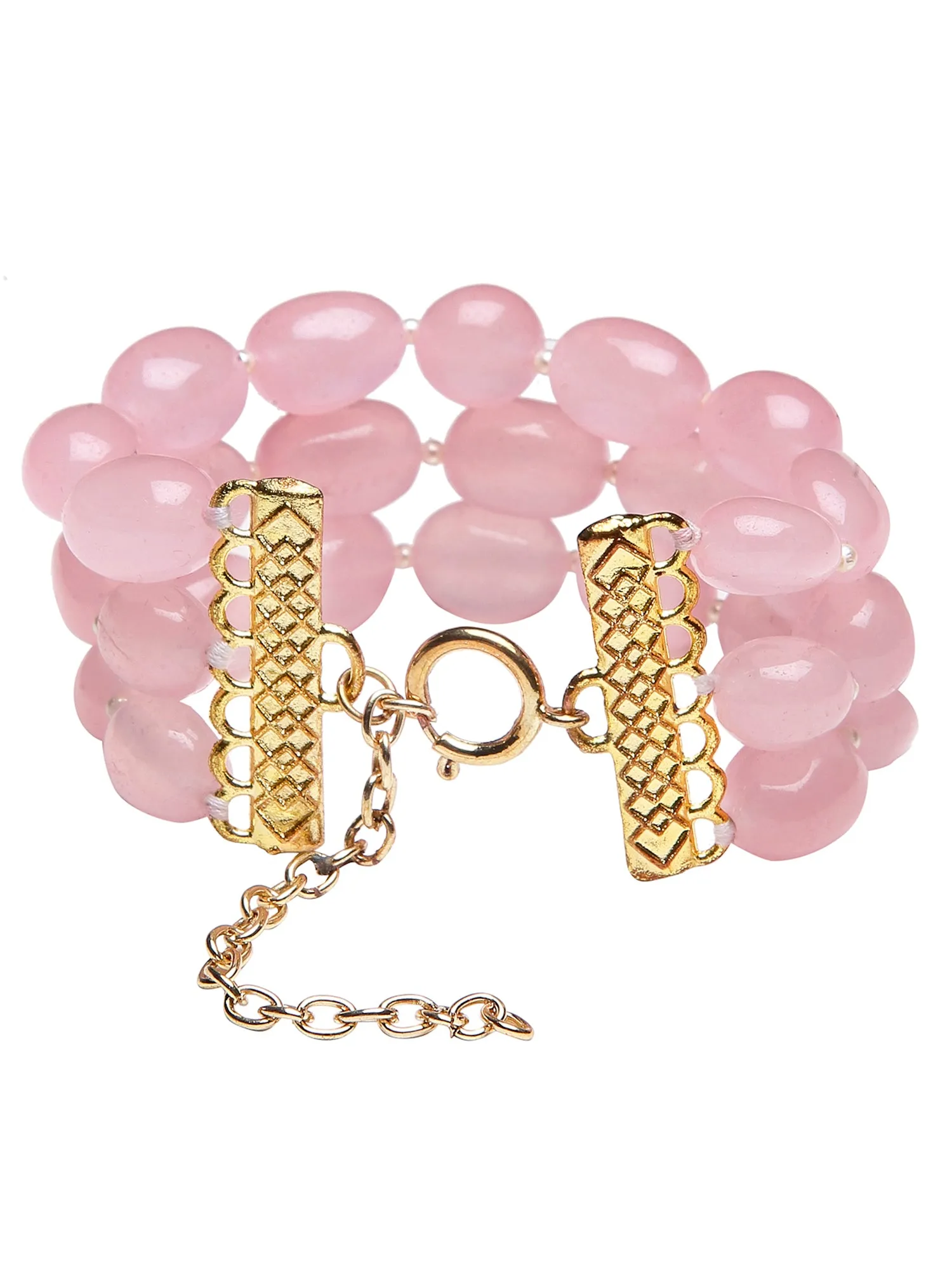 Pink Tumble Stone Beaded Bracelet for Women