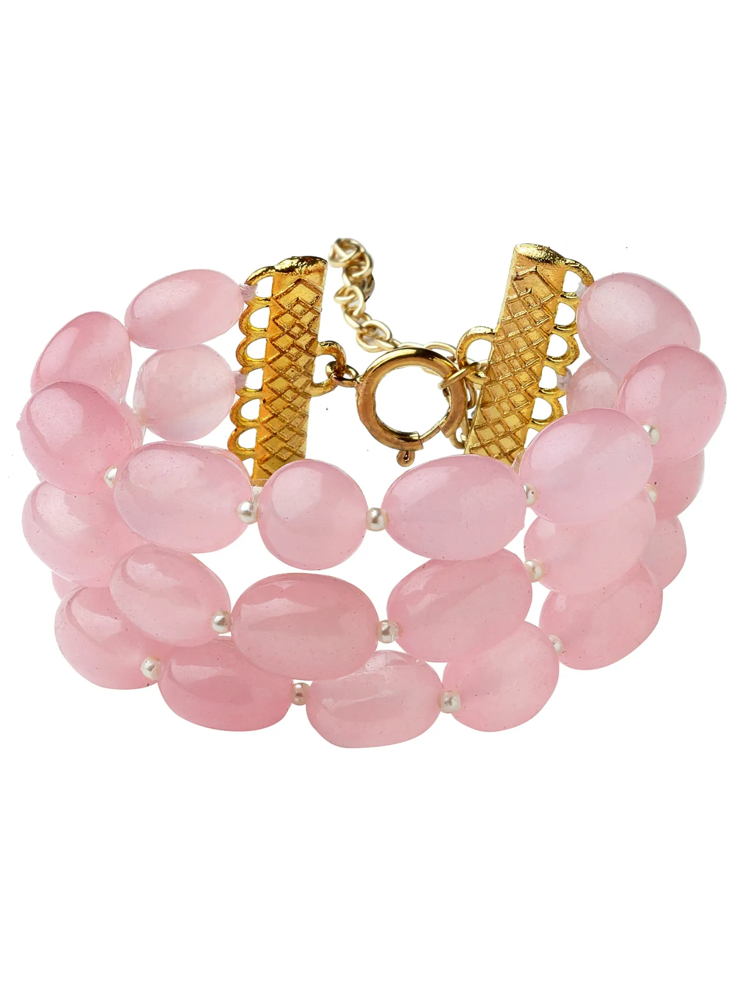 Pink Tumble Stone Beaded Bracelet for Women