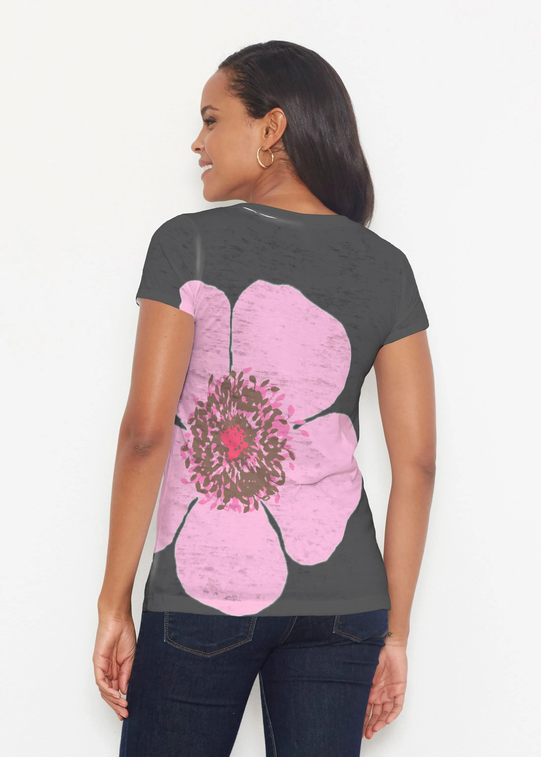 Poppy Black Stripes (7100) ~ Signature Short Sleeve Scoop Shirt