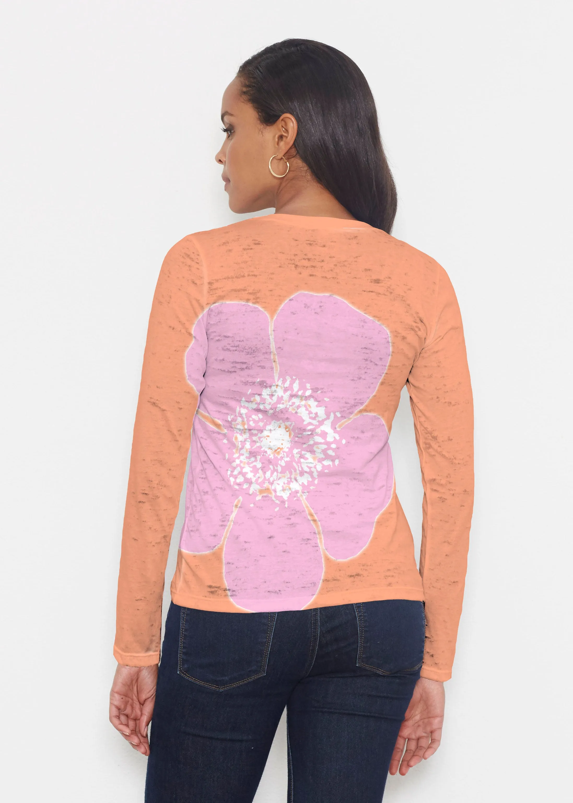 Poppy Orange-Pink (7108) ~ Signature Long Sleeve Crew Shirt