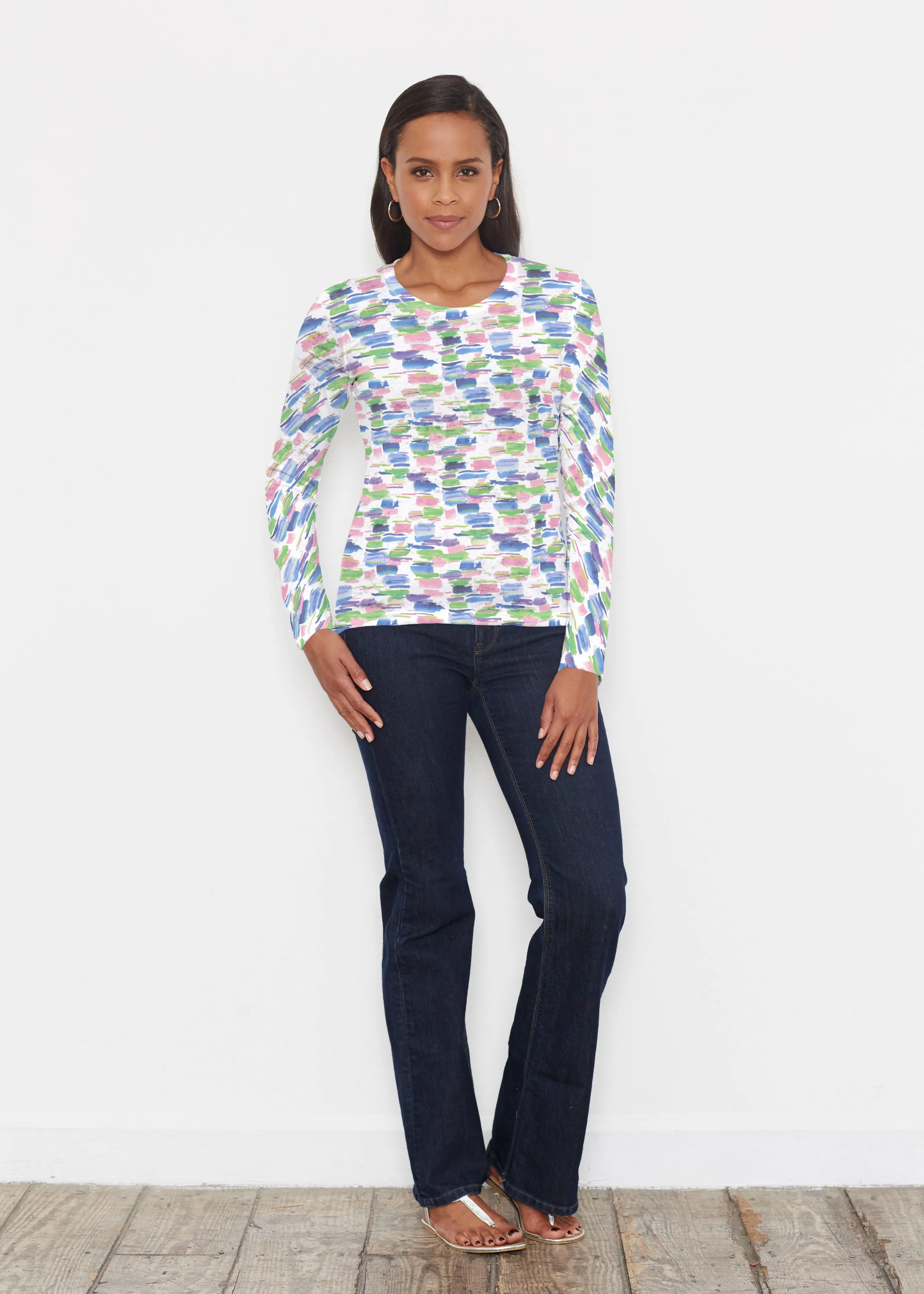 Pops of Bliss (8047) ~ Signature Long Sleeve Crew Shirt