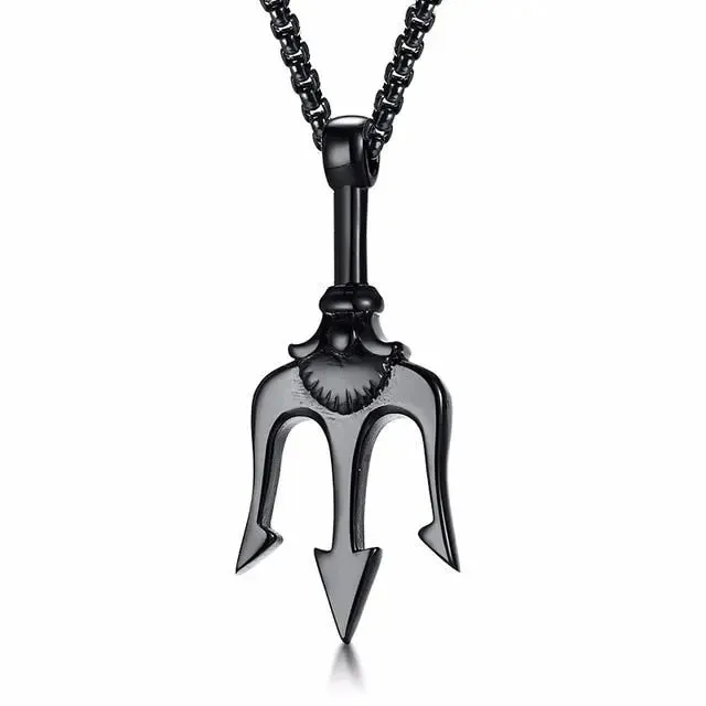 Poseidon-Neptune Trident Pendant Necklace