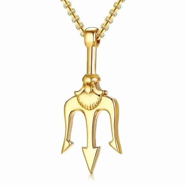 Poseidon-Neptune Trident Pendant Necklace