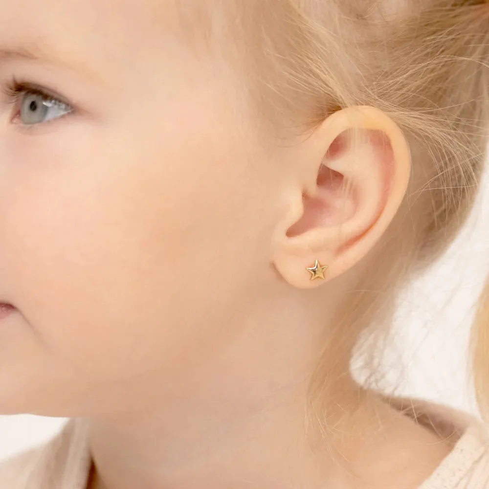 Puffed Star Little Girl's Stud Earring