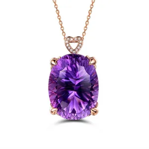 Purple Crystal & 18K Gold-Plated Oval Pendant Necklace