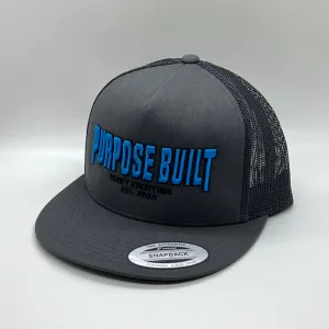 PURPOSE BUILT "BIG BLOCK" SNAPBACK CHARCOAL / GRABBER BLUE
