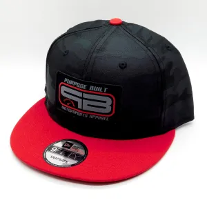 PURPOSE BUILT "REDLINE" SNAPBACK CAMO BLACK / RED