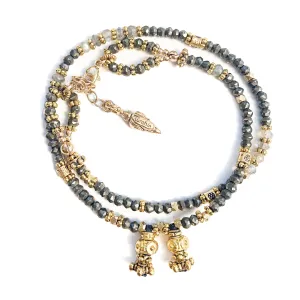 Pyrite & Labradorite Delicate Love Wrap Bracelet