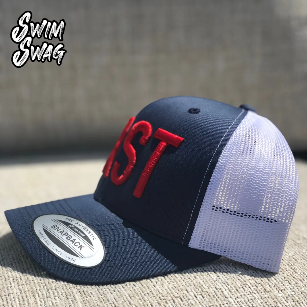 "BRST" Hat - Breaststroke (Red, White, Blue)