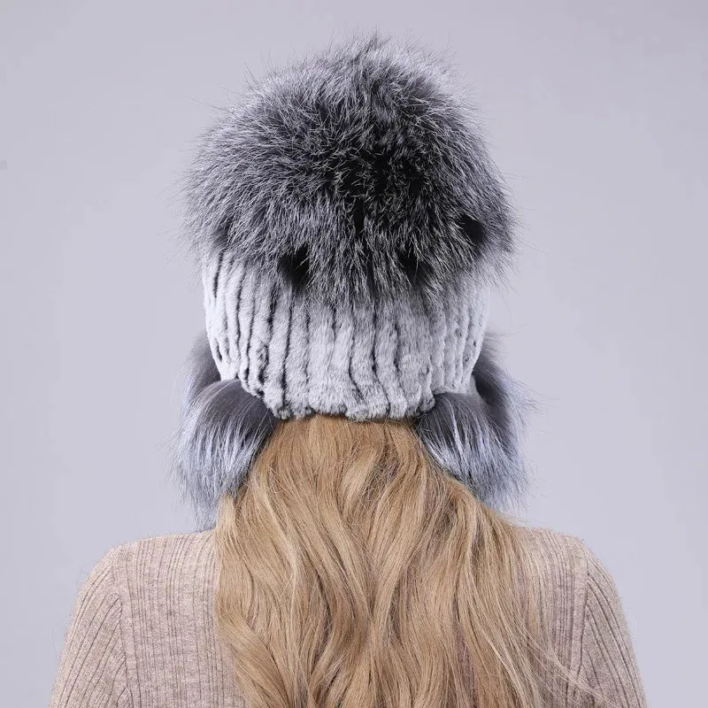 Rabbit Fur Knitted Hats