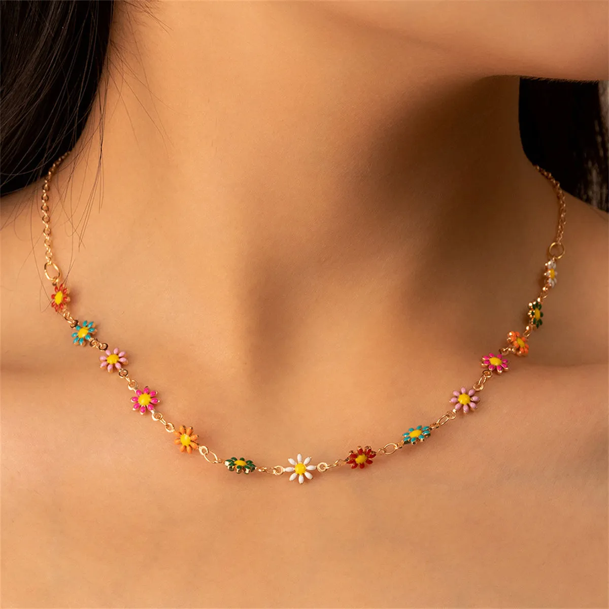Red & Orange Multicolor Mum Station Necklace