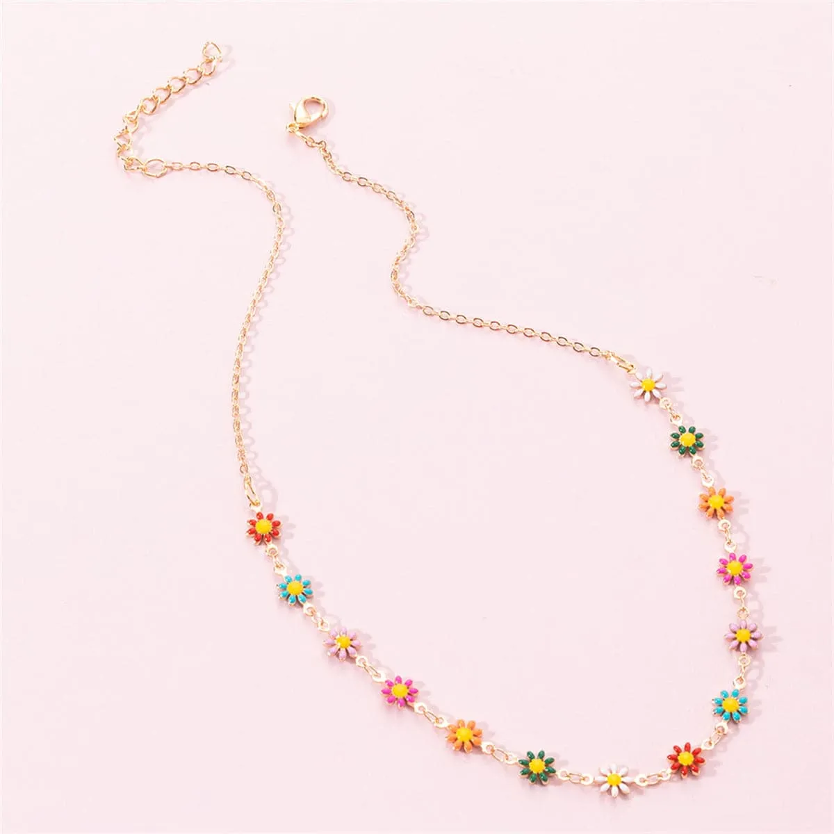 Red & Orange Multicolor Mum Station Necklace