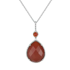 Red Carnelian Fashion Pendant in Sterling Silver