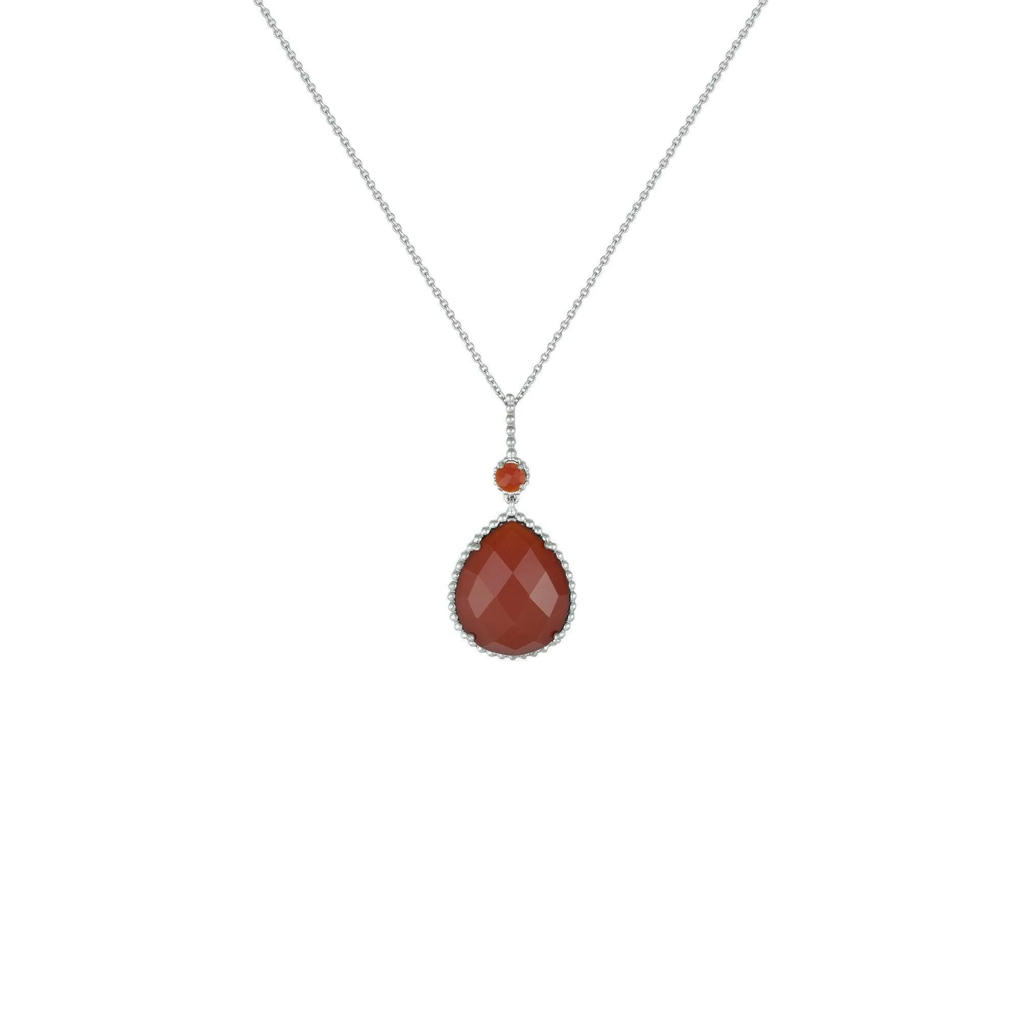 Red Carnelian Fashion Pendant in Sterling Silver