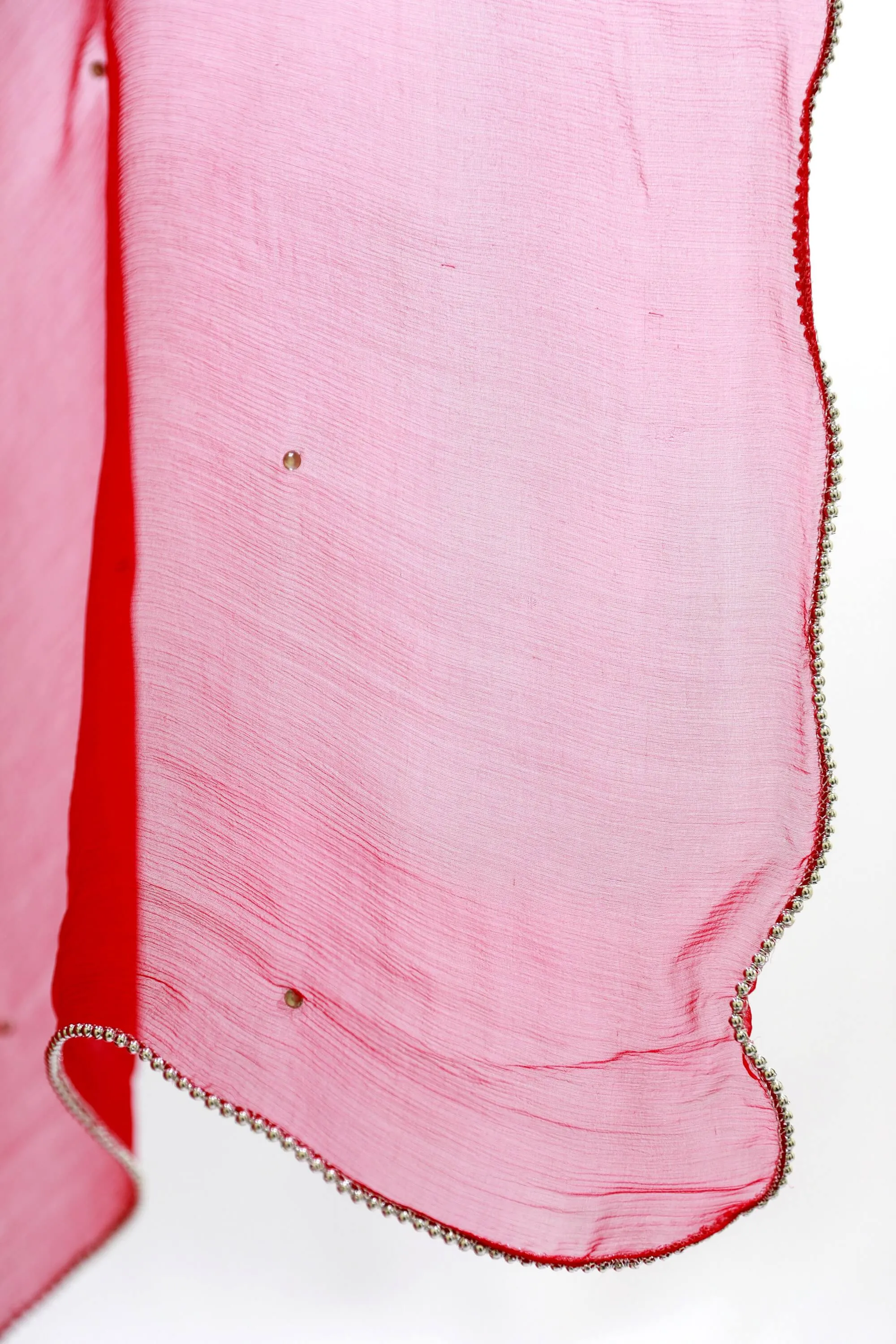 Red Chiffon Embroidered Salwar Kameez - Threads & Motifs Suit