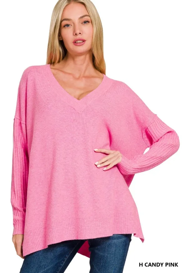 Ribbed Hem & Sleeve Sweater