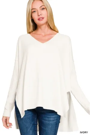 Ribbed Hem & Sleeve Sweater