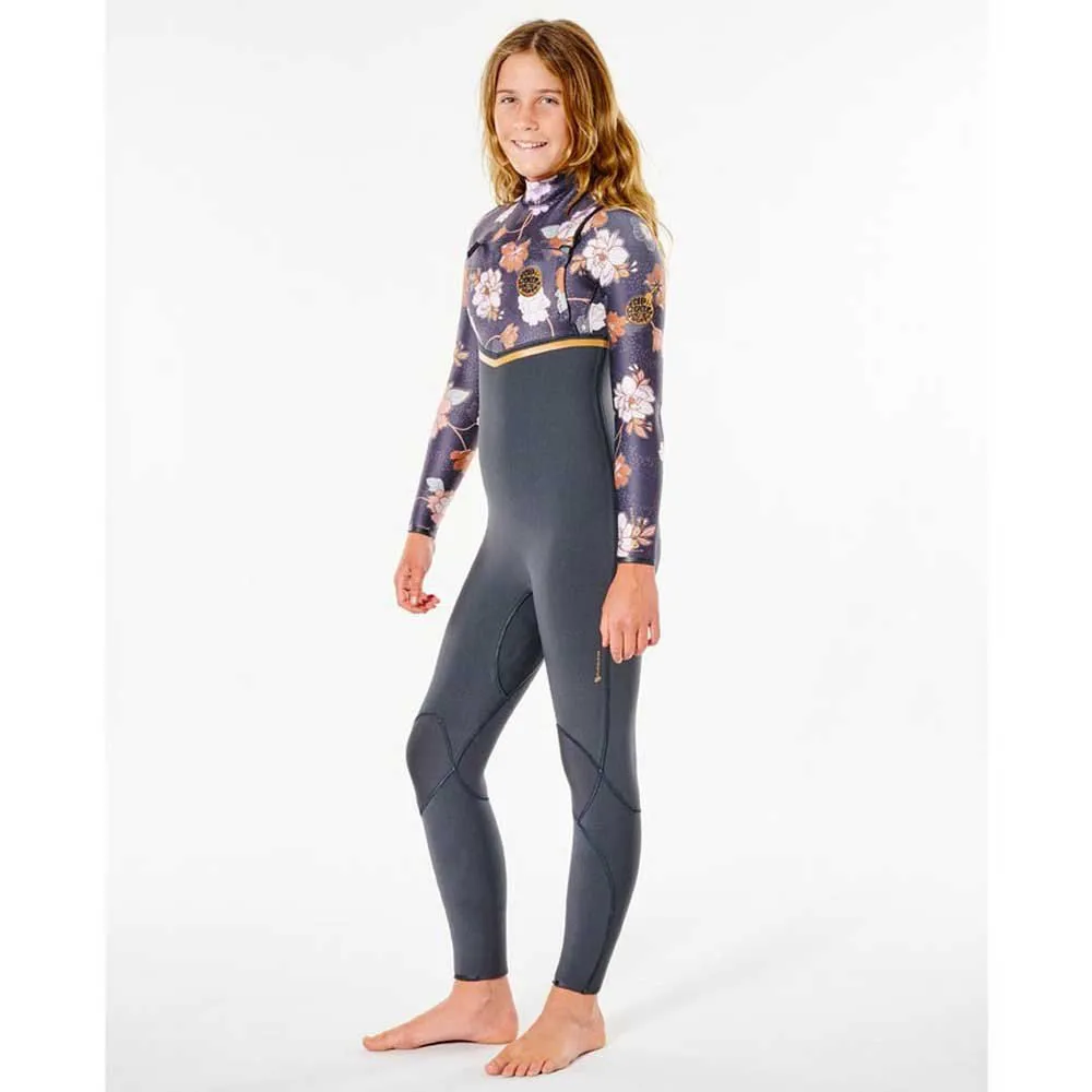 RIP CURL GIRL'S FLASHBOMB 3/2 CHEST ZIP WASHED BLACK