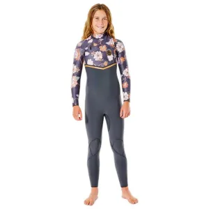 RIP CURL GIRL'S FLASHBOMB 3/2 CHEST ZIP WASHED BLACK
