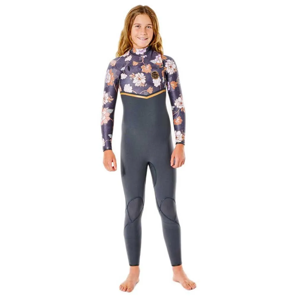 RIP CURL GIRL'S FLASHBOMB 3/2 CHEST ZIP WASHED BLACK