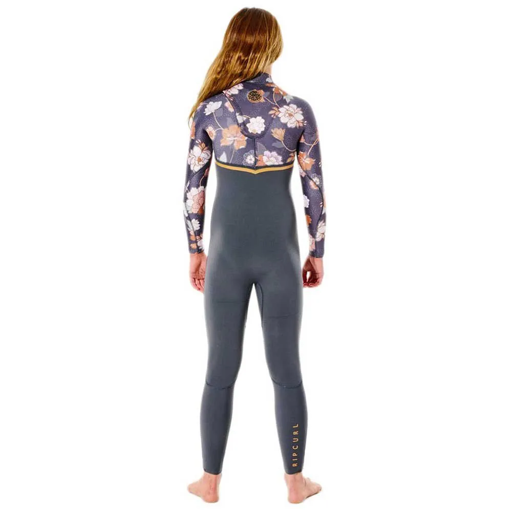 RIP CURL GIRL'S FLASHBOMB 3/2 CHEST ZIP WASHED BLACK