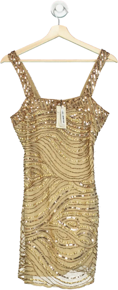 River Island Gold Festival Dress UK 6