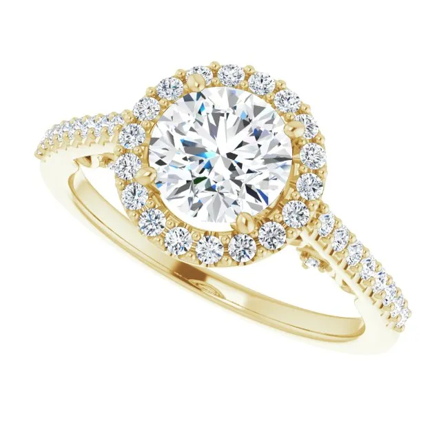 Round Diamond Halo Engagement Ring