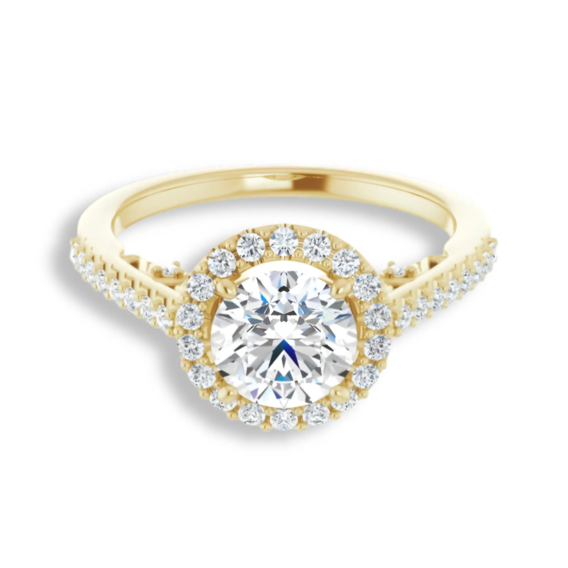 Round Diamond Halo Engagement Ring