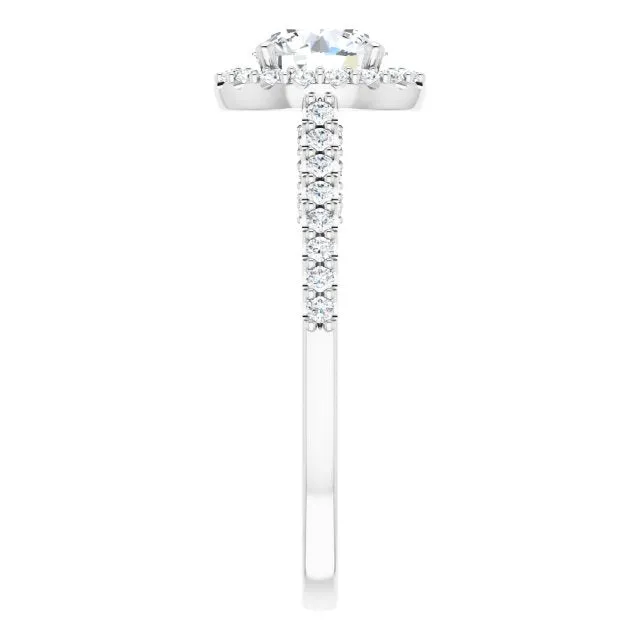 Round Diamond Halo Engagement Ring