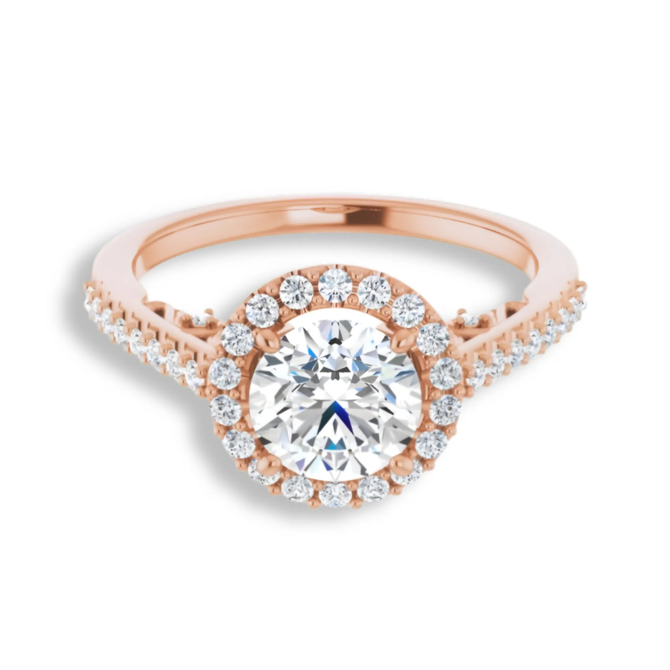 Round Diamond Halo Engagement Ring