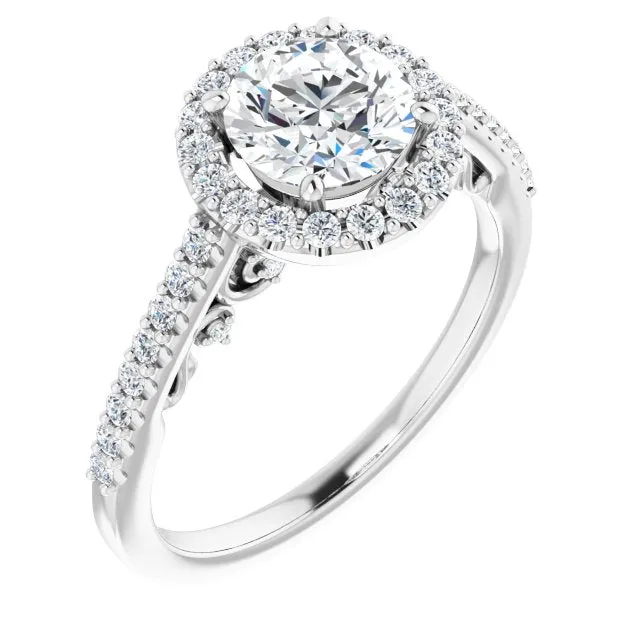 Round Diamond Halo Engagement Ring