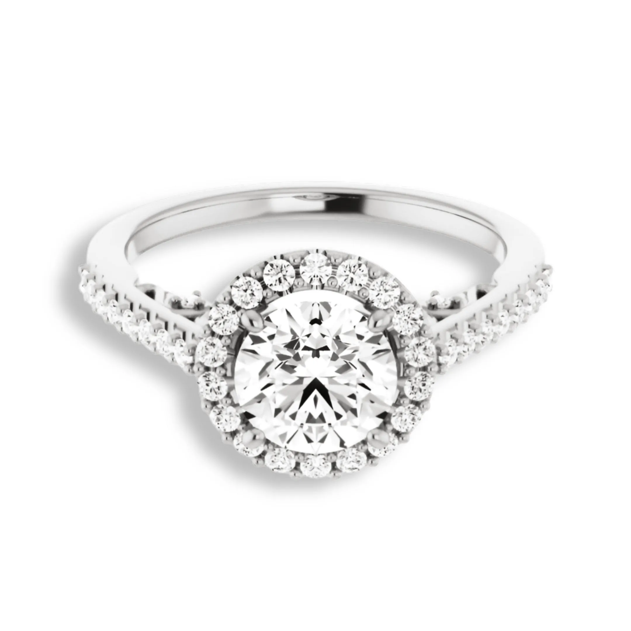 Round Diamond Halo Engagement Ring