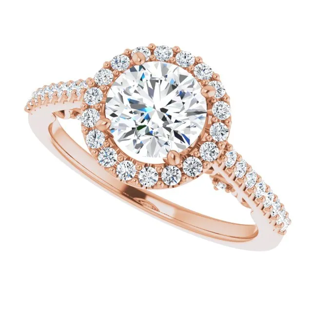 Round Diamond Halo Engagement Ring