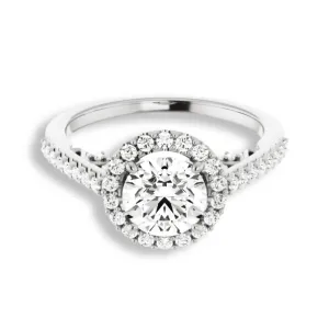 Round Diamond Halo Engagement Ring