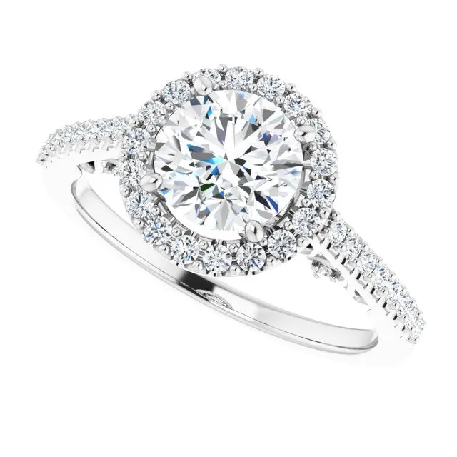 Round Diamond Halo Engagement Ring