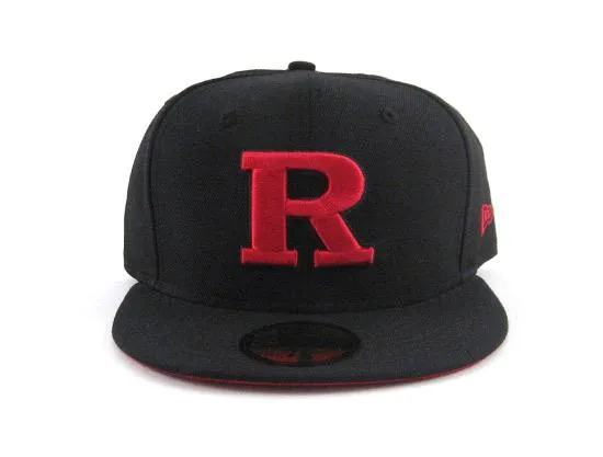 Rutgers University 59FIFTY New Era Fitted Hats (BLACK RED UNDER BRIM)