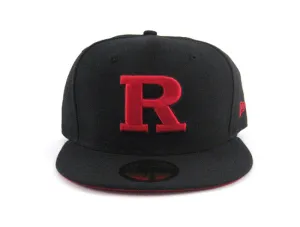 Rutgers University 59FIFTY New Era Fitted Hats (BLACK RED UNDER BRIM)