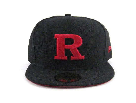 Rutgers University 59FIFTY New Era Fitted Hats (BLACK RED UNDER BRIM)