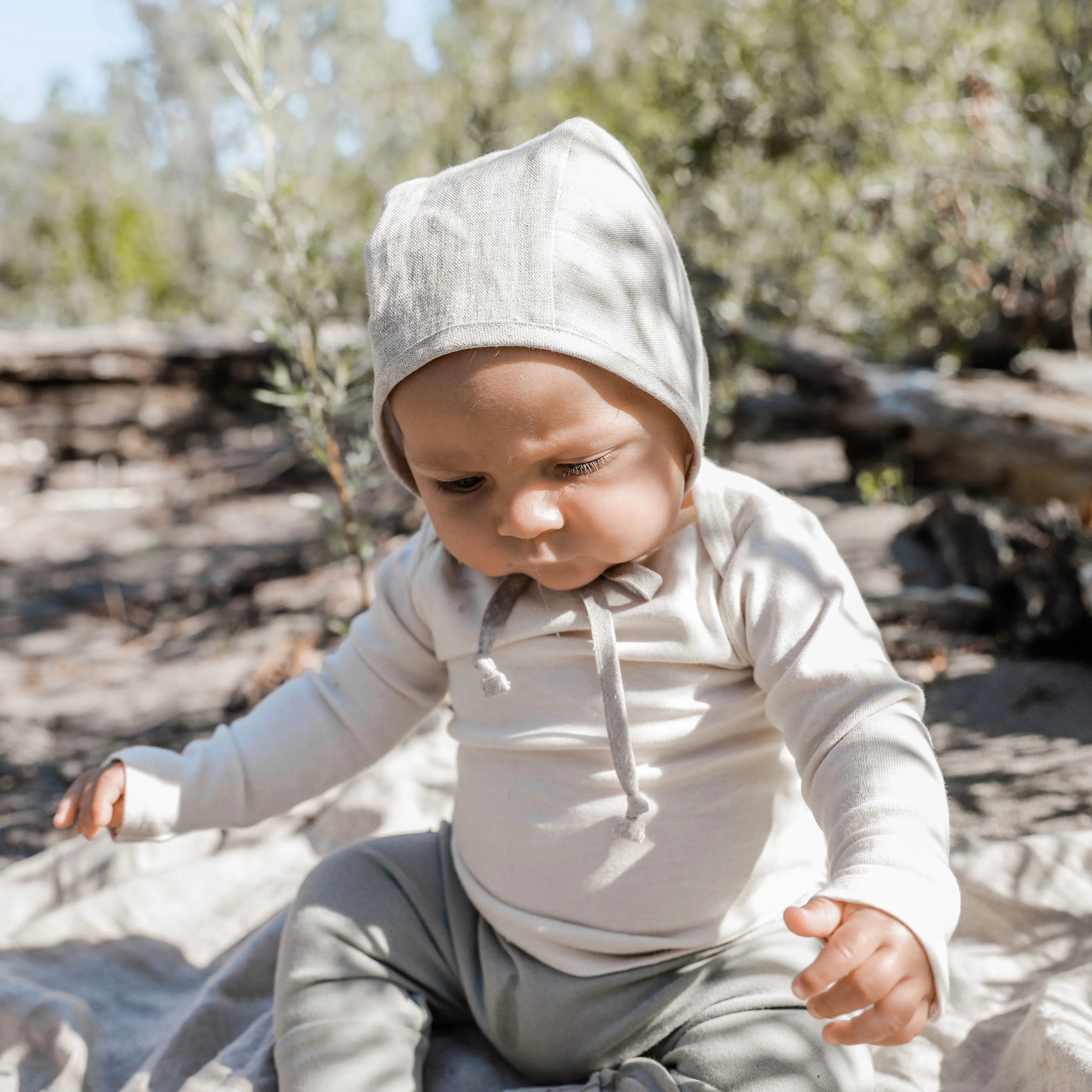 Sand Linen Bonnet