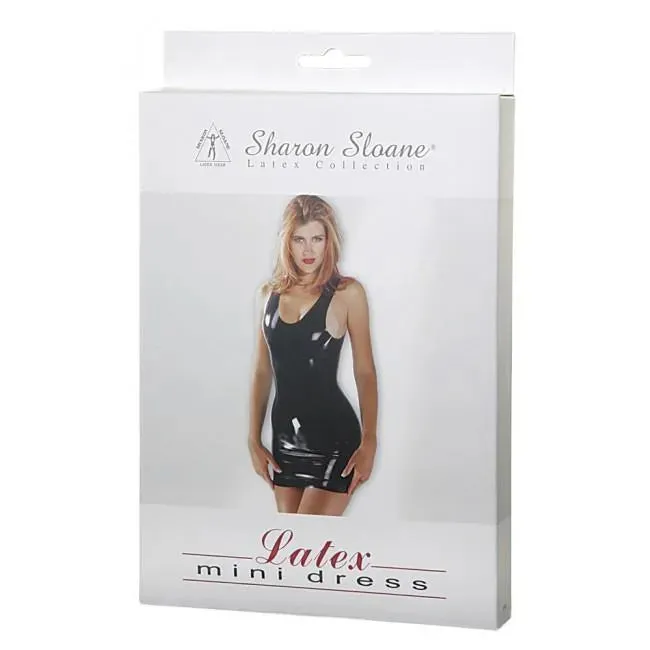 Sharon Sloane Latex Mini Dress - Sexy and Glossy Latex Dress in Sizes 8-14