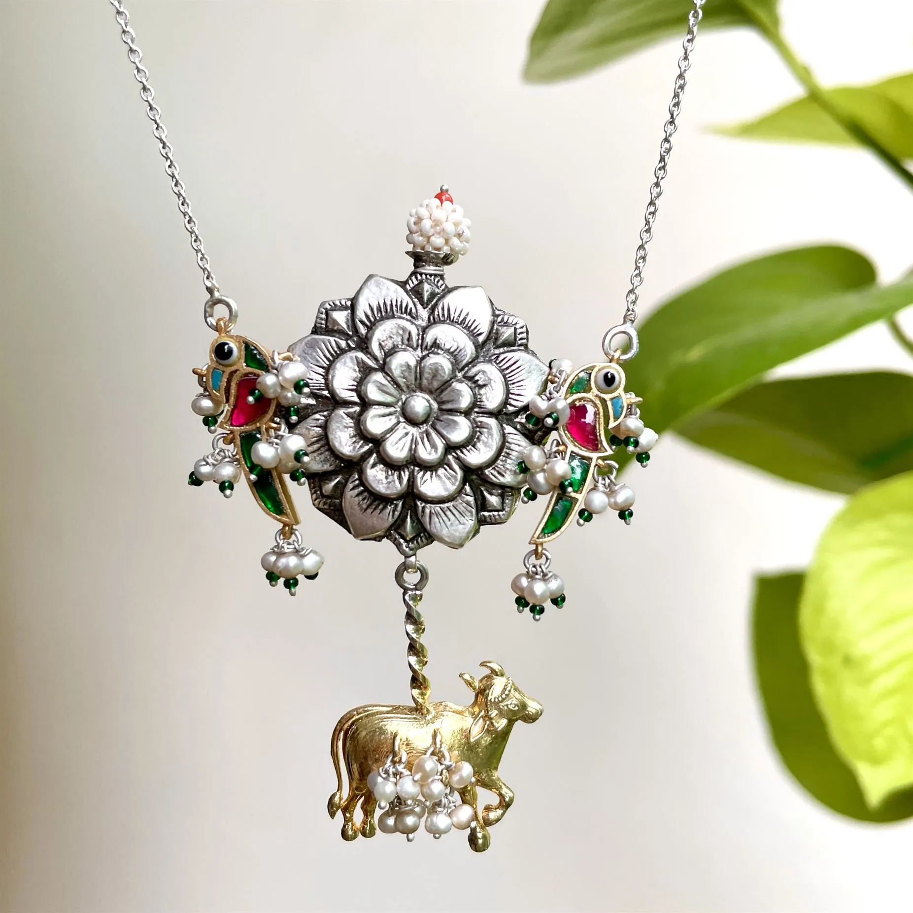 Sheetal Zaveri   I   Adi Necklace Hancrafted Earrings, Natural pearls used.  SZ-N42