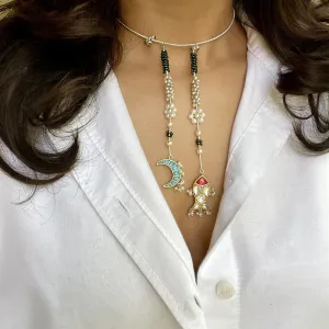 Sheetal Zaveri   I   Aksha Choker Hancrafted Earrings, Natural pearls used.  SZ-C33