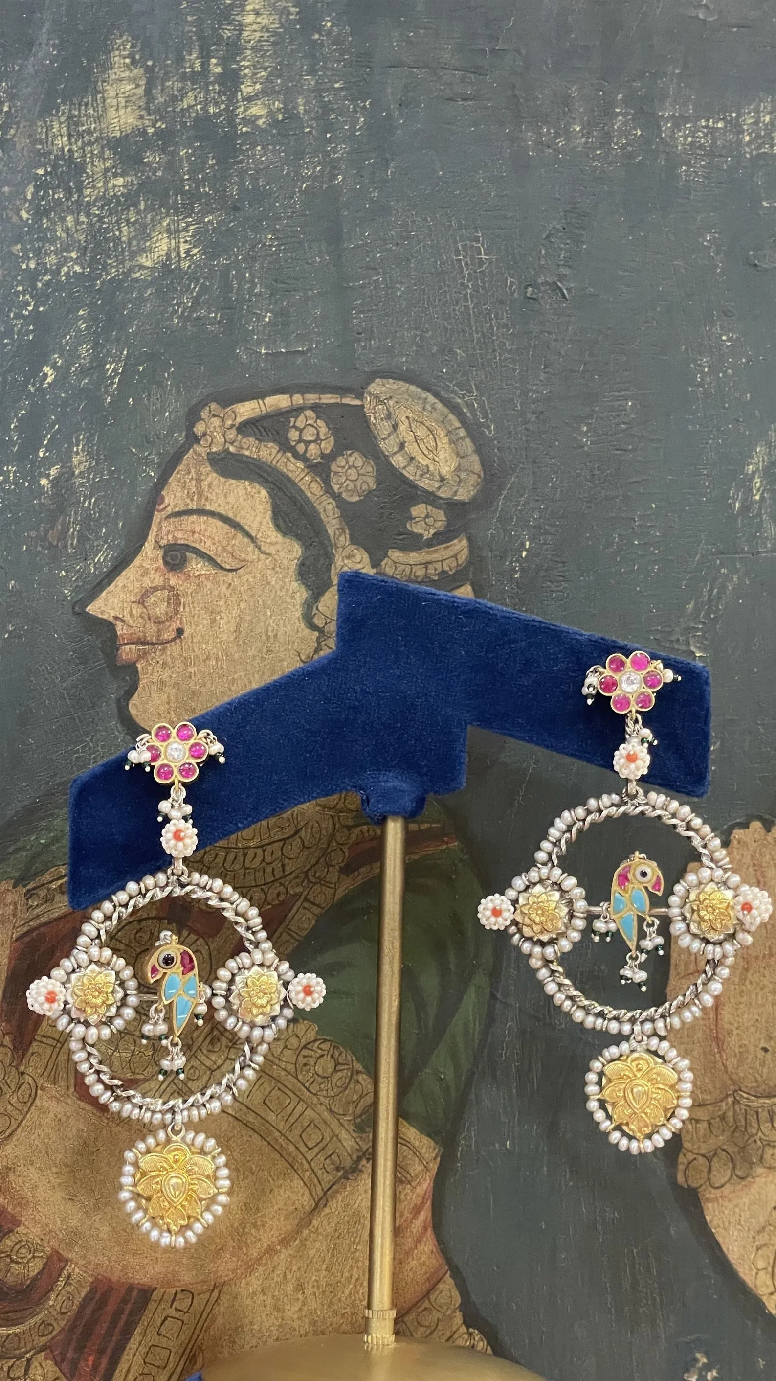 Sheetal Zaveri   I   Alia Earrings Hancrafted Earrings, Natural pearls used.  SZ-E95