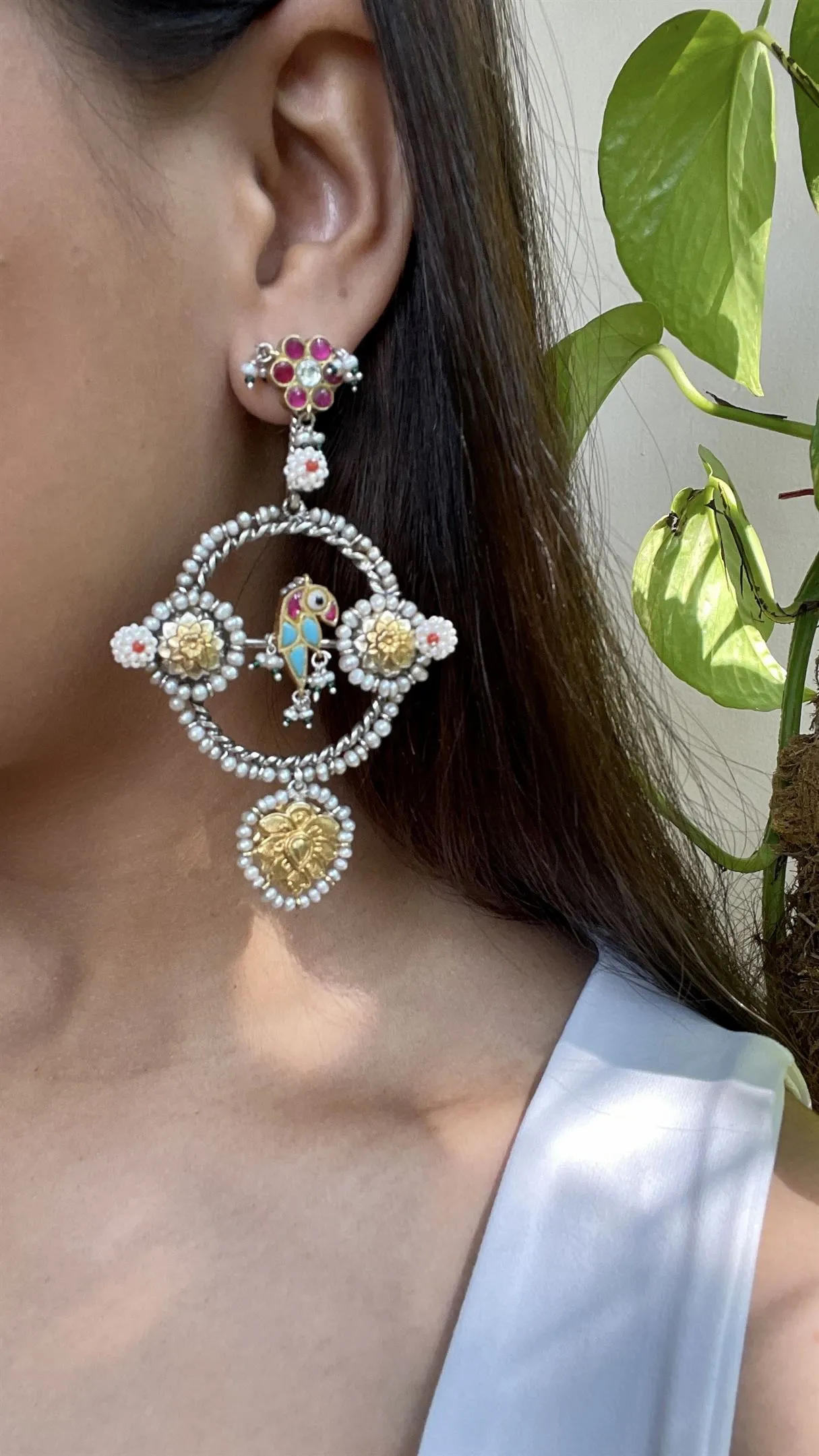 Sheetal Zaveri   I   Alia Earrings Hancrafted Earrings, Natural pearls used.  SZ-E95
