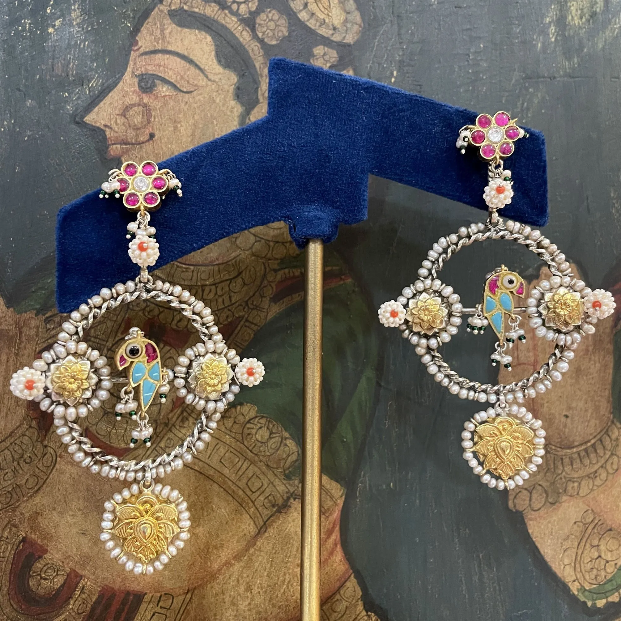 Sheetal Zaveri   I   Alia Earrings Hancrafted Earrings, Natural pearls used.  SZ-E95