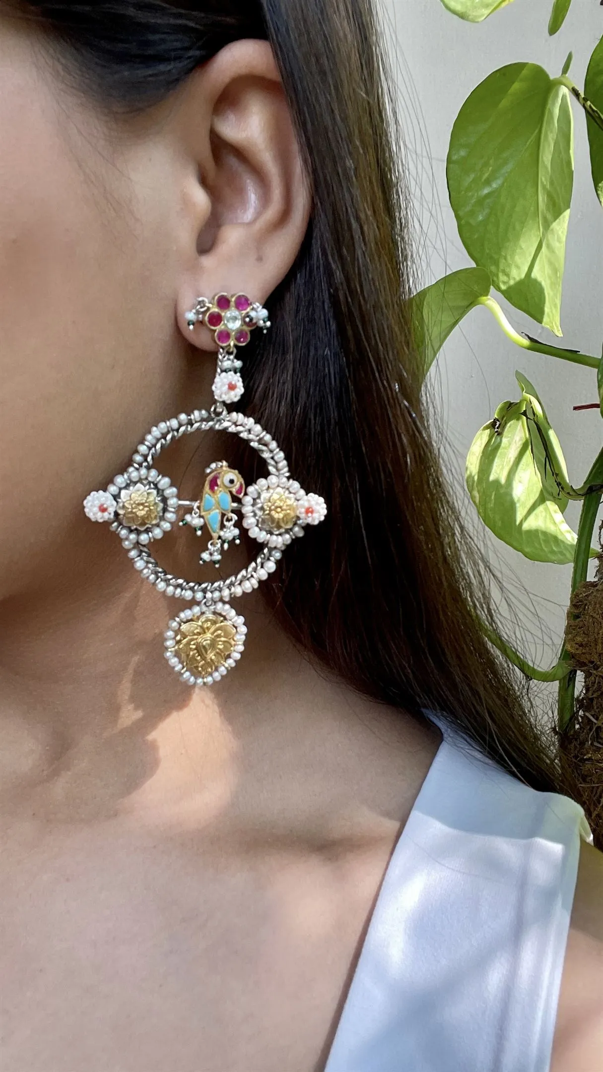 Sheetal Zaveri   I   Alia Earrings Hancrafted Earrings, Natural pearls used.  SZ-E95