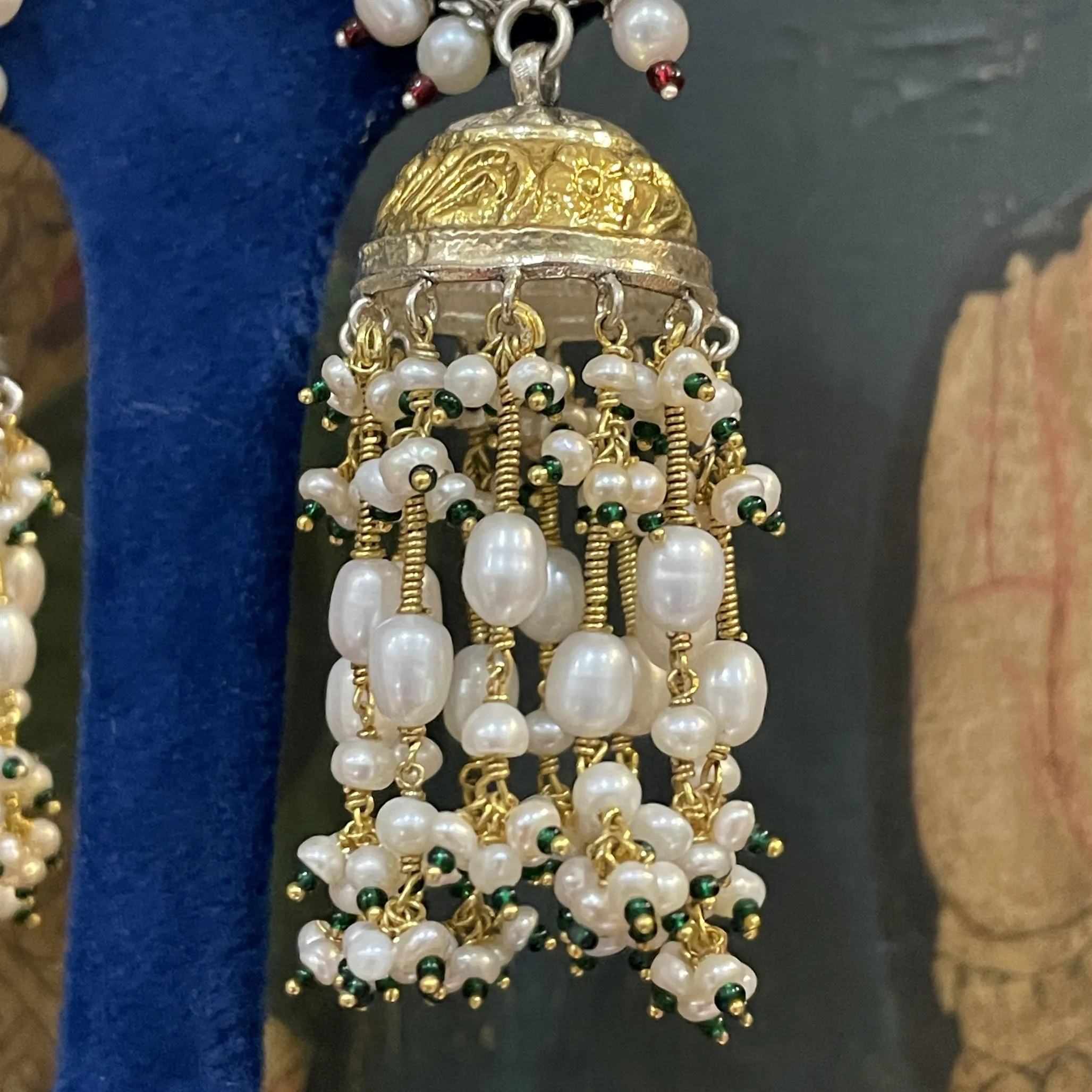 Sheetal Zaveri   I   Amulya Earrings Hancrafted Earrings, Natural pearls used.  SZ-E96a